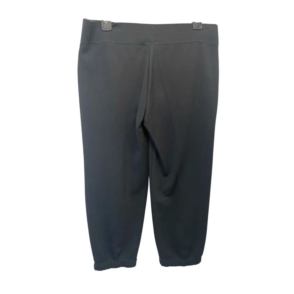 Nike Cropped Pants Women Size M Black Cotton Blend Athleisure Casual 883767-010